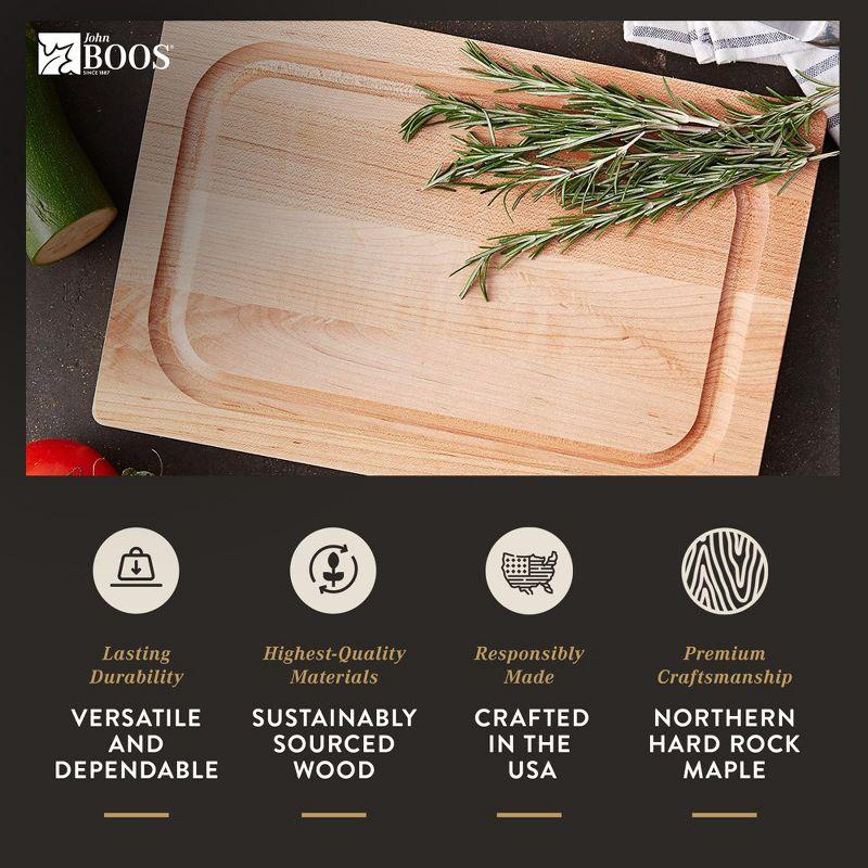 John Boos Small Chop-N-Slice Maple Wood Cutting Board for Kitchen, Reversible Edge Grain Square Butcher Boos Block