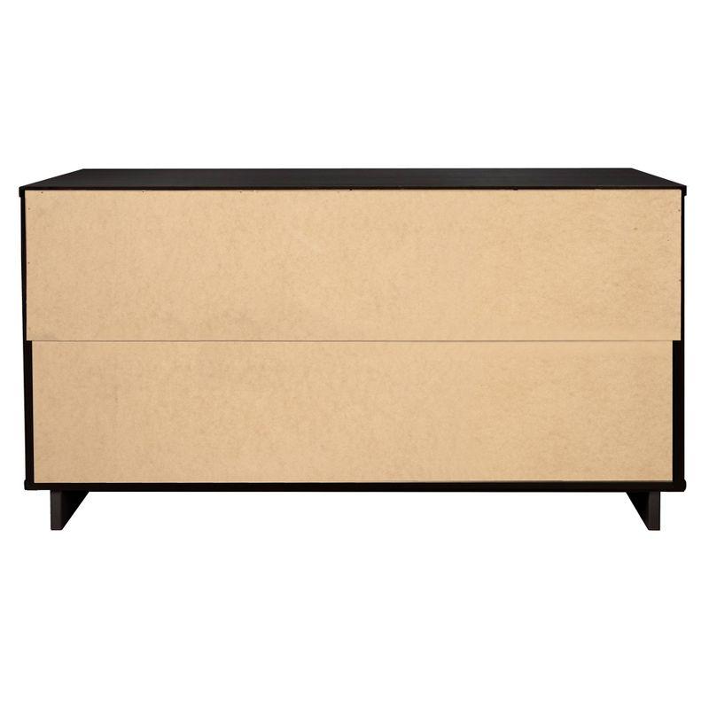 Granville Modern 6 Drawer Double Wide Dresser Black - Manhattan Comfort: Bedroom Storage, Soft Close
