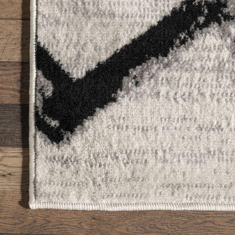 Nuloom Addison Chevron 4x6 Indoor Area Rug for Living Room Bedroom Dining Room Kitchen, Grey/Ivory