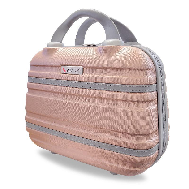 AMKA Varsity 2-Piece Carry-On Spinner Weekender Bag Luggage Sets Rose Gold