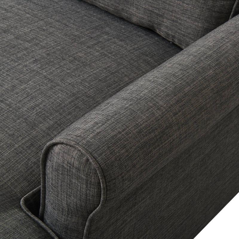 Harmon Dark Gray Microfiber Mid-Century Modern Sectional Sofa