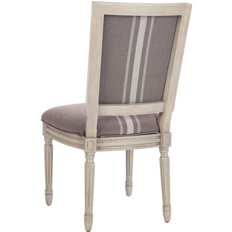 Elegant Transitional Grey Linen Upholstered Side Chair Set