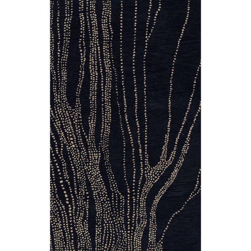 Hand Tufted Navy Wool Abstract 5' x 8' Rug