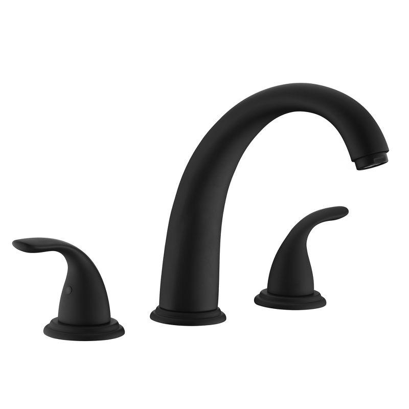 Matte Black Dual Handle Roman Tub Faucet with 8-3/8" Spout Reach