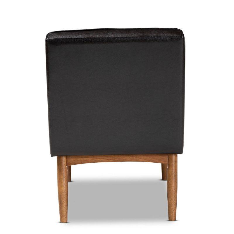 Arvid Dark Brown Faux Leather Upholstered Side Chair