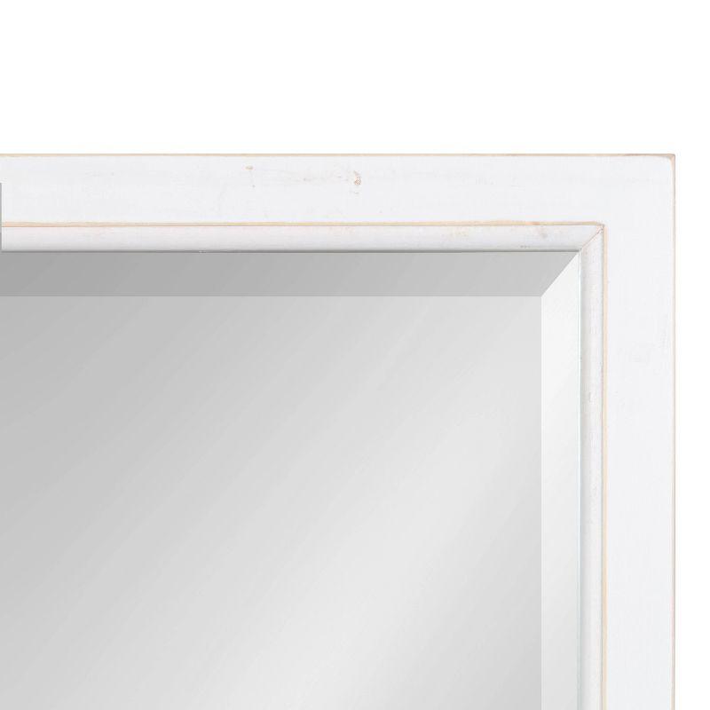 20" x 30" Hogan Wood Framed Decorative Wall Mirror White - Kate & Laurel All Things Decor: Modern Rectangle, No Assembly Required