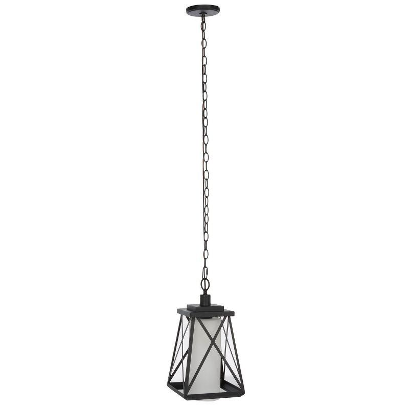 Braith 19" Black Glass Industrial Outdoor Pendant