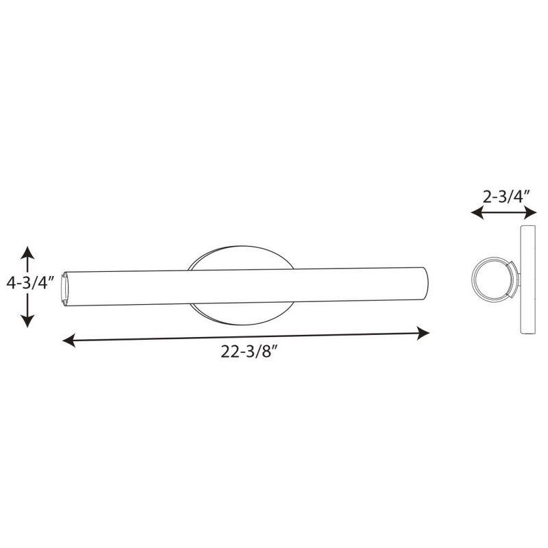 Progress Lighting Parallel 1-Light LED Bath Vanity Fixture, Architectural Bronze, Tubular Opal Glass Shade