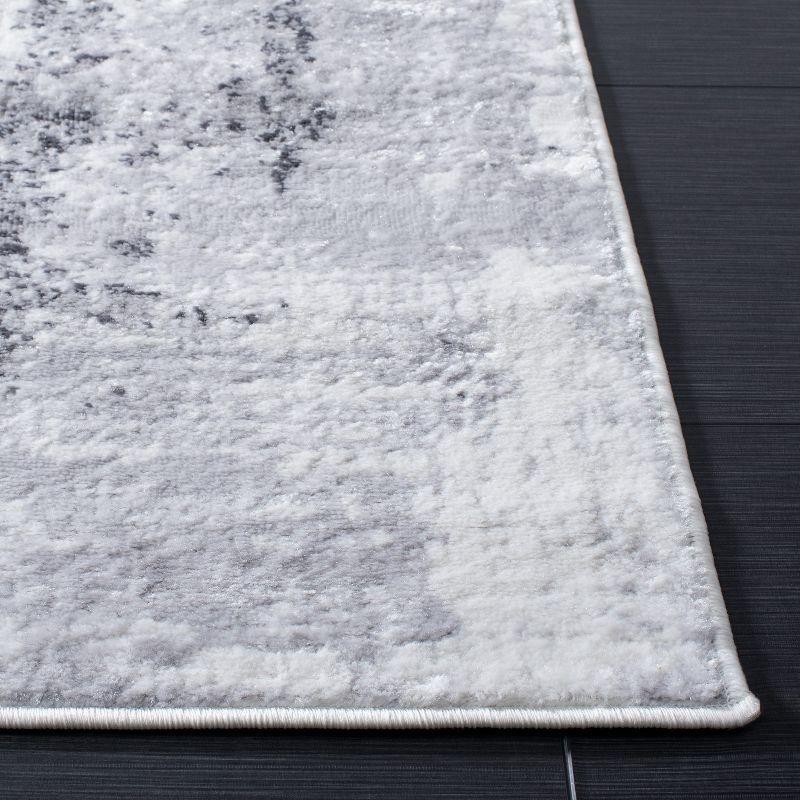 Amelia 6'7" Square Grey and Ivory Abstract Area Rug