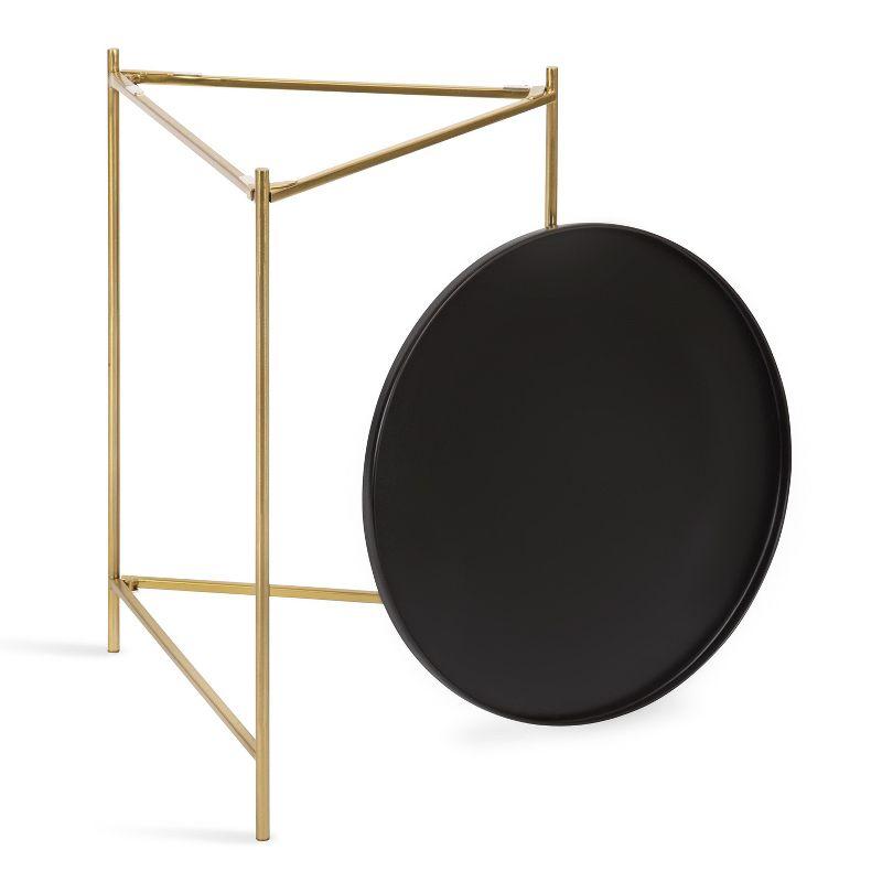 Kate and Laurel Ulani Round Metal Nesting Table, 2 Piece, Black and Gold