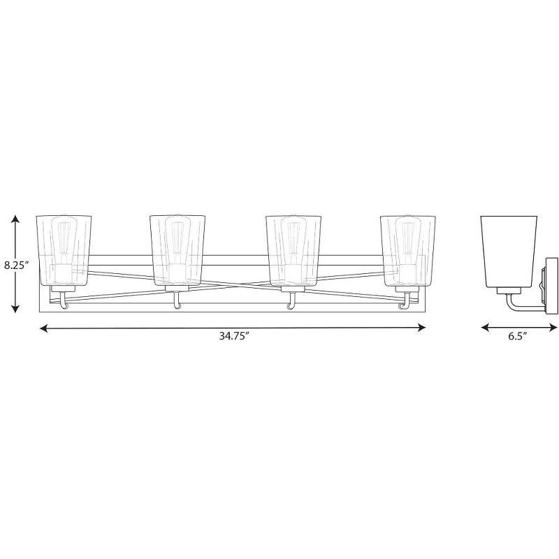 Progress Lighting Briarwood 4-Light Bath Vanity in Graphite with Clear Glass Shades