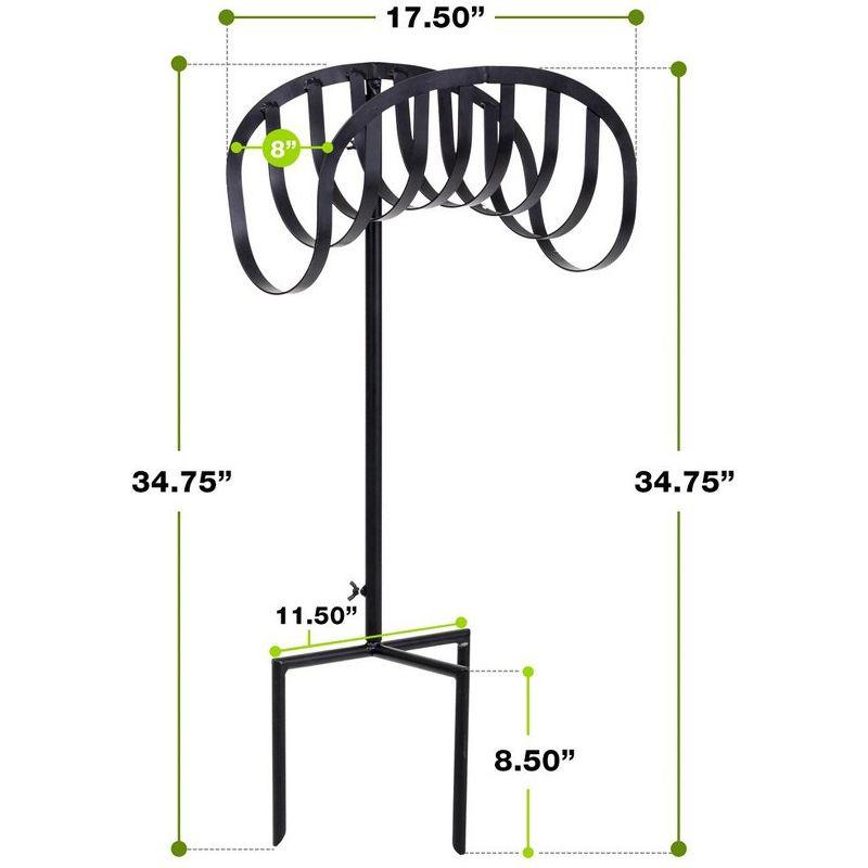 Black Metal Manger Style Garden Hose Holder Stand