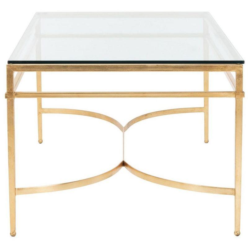 Abelard Cocktail Coffee Table - Gold/Glass - Safavieh