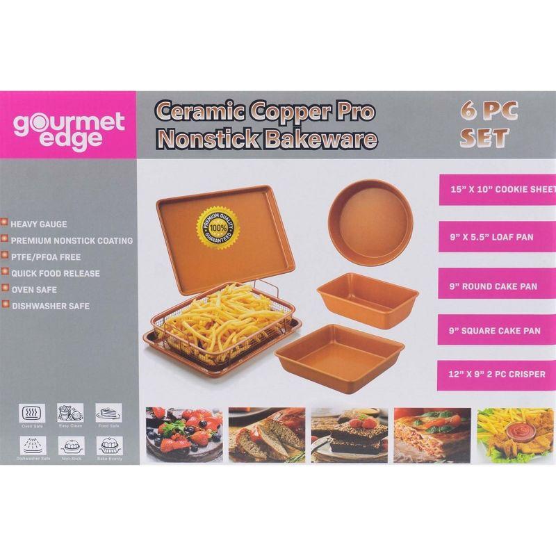 Gourmet Edge Gourmet Edge - 6pc Copper Ceramic Nonstick Bakeware Set