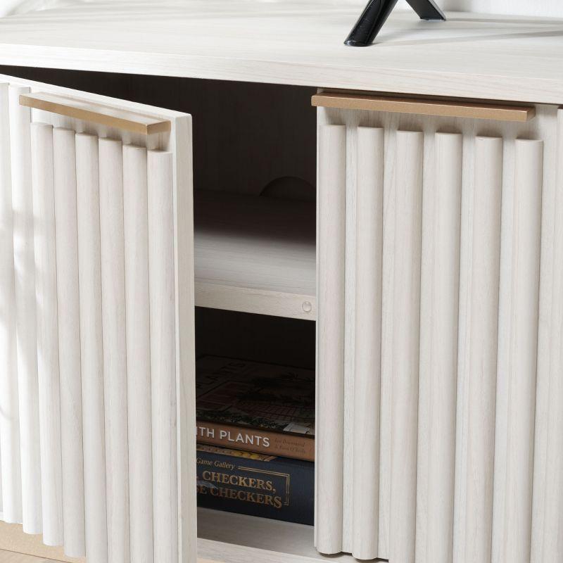 Lylia 4 Door Media Stand - MED9623 - Bleached White/Gold - Safavieh