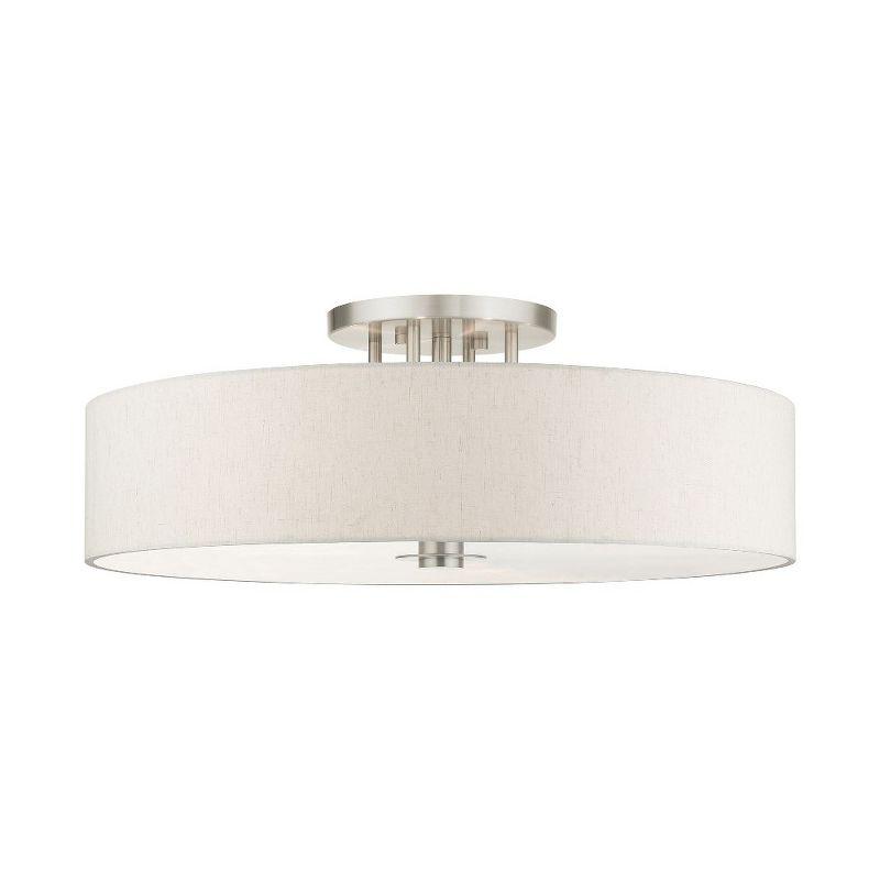 Livex Lighting Meridian 6 - Light Semi-Flush Mount in  Brushed Nickel