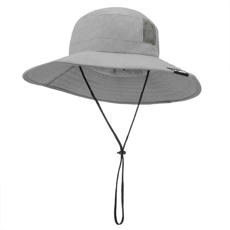 Solaris Unisex Wide Brim UV Sun Protection Hat for Adults, Suit for Outdoor Garden Hiking Safari Beach Travel, Gray