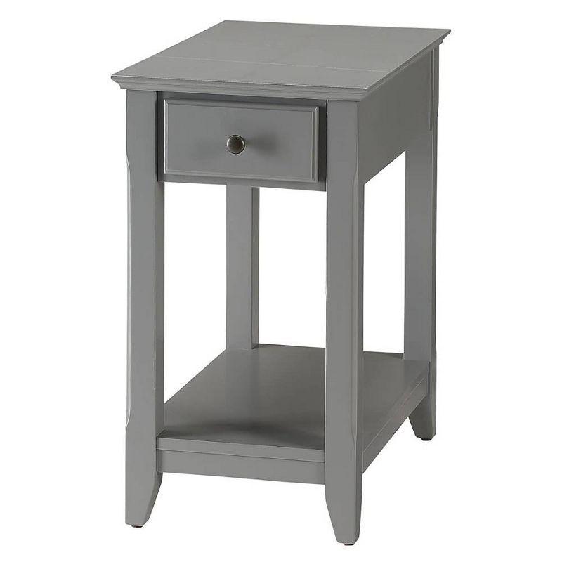 13" Bertie Accent Table Gray - Acme Furniture: Sturdy MDF, Metal Frame, No Assembly Required