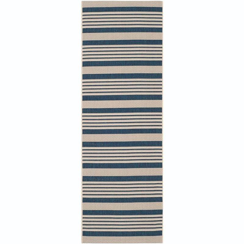 Courtyard CY6062 Power Loomed Indoor/Outdoor Runner Rug - Navy/Beige - 2'3"x6'7" - Safavieh.
