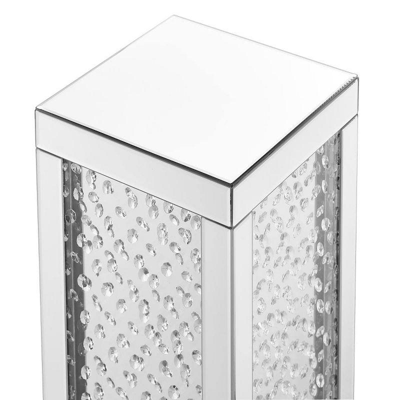 12" Clear Mirrored Crystal Diamond Square End Table