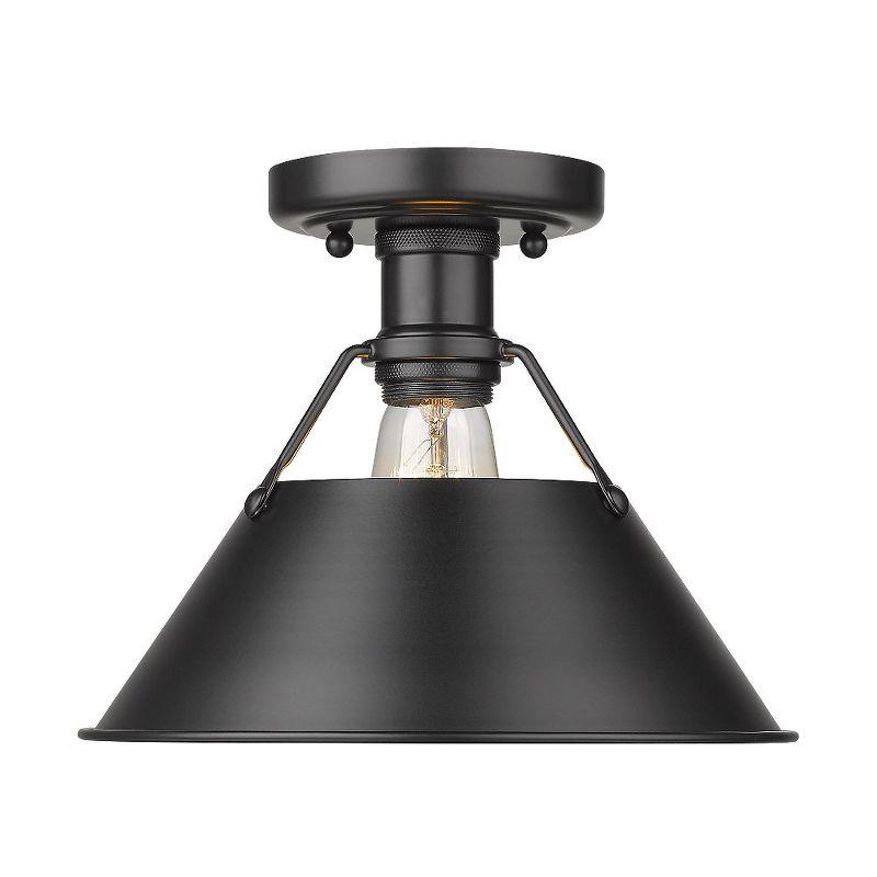 Golden Lighting Orwell 1-Light Flush Mount in Matte Black
