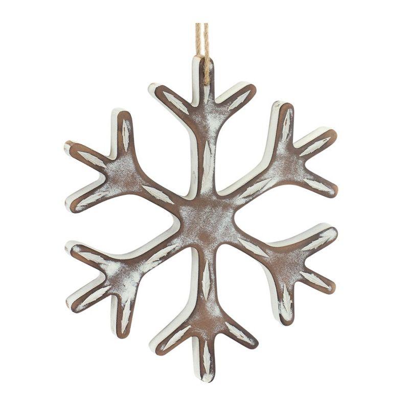 Melrose Wooden Snowflake Ornament (Set of 12)