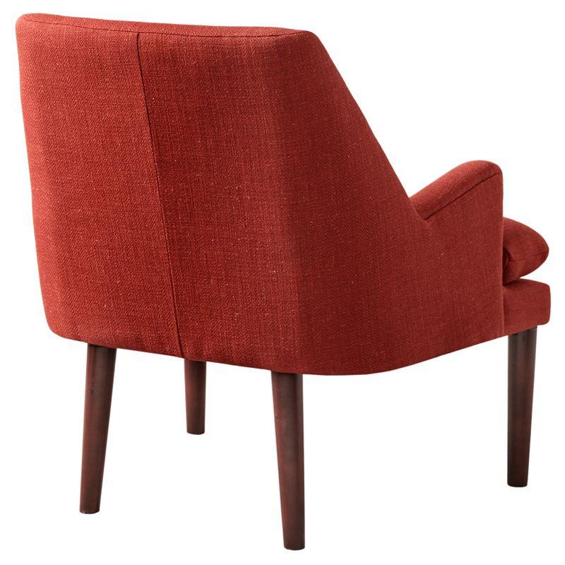 Spice Mid-Century Upholstered Accent Chair with Wood Legs