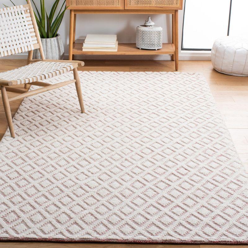 Vermont VRM304 Hand Woven Indoor Area Rug - Ivory/Red - 5'x8' - Safavieh