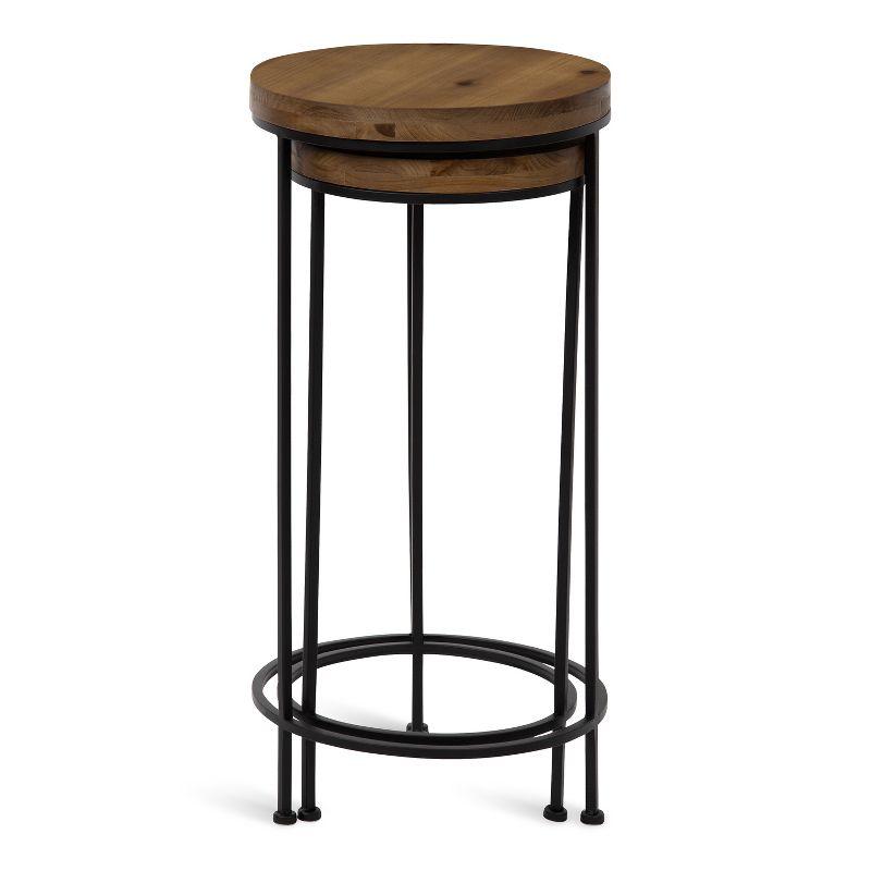 Kate and Laurel Espada Metal and Wood Nesting Tables