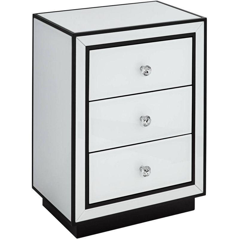Studio 55D Biscaya 17 3/4" Wide White Reverse Painted Glass Side Table