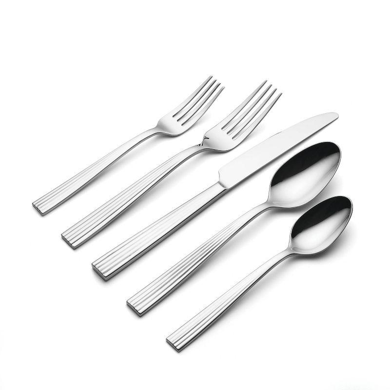 Kennedy 20-Piece Ribbed Stainless Steel Flatware Set