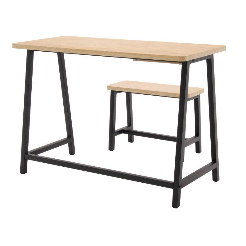 Craft Desk Wood Light Brown - Studio Designs: Home Office Furniture Set with Bench, Laminated Surface