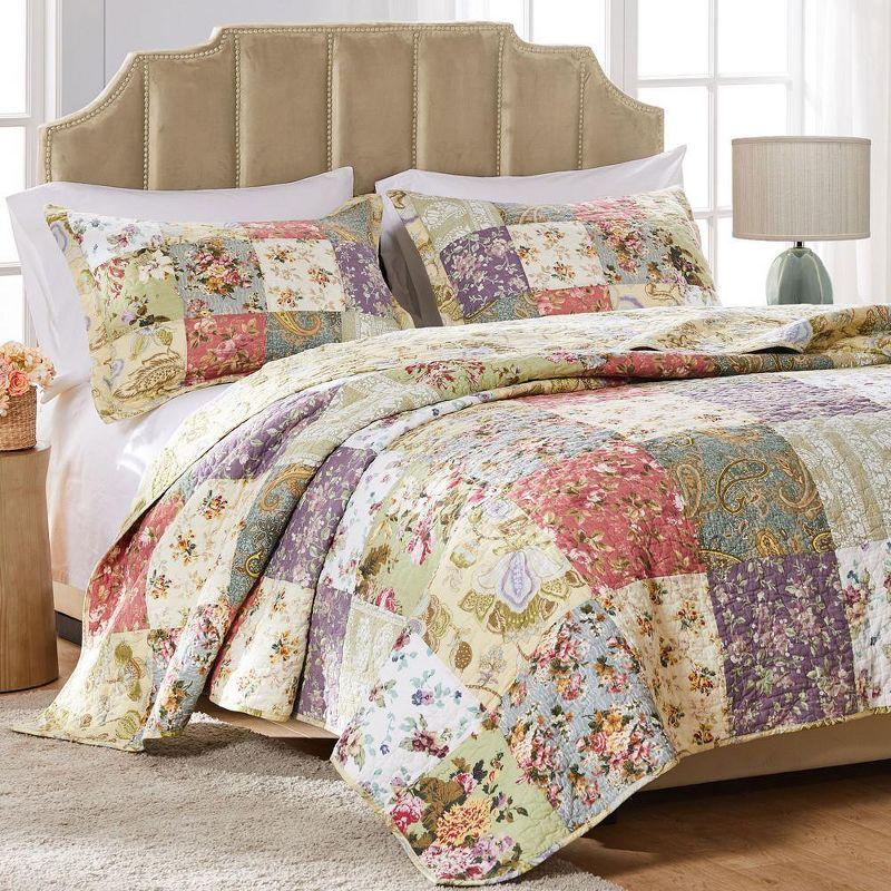 Blooming Prairie King Patchwork Cotton Sham