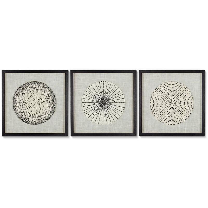 Geometric Burst Black and White Framed Wall Art Set