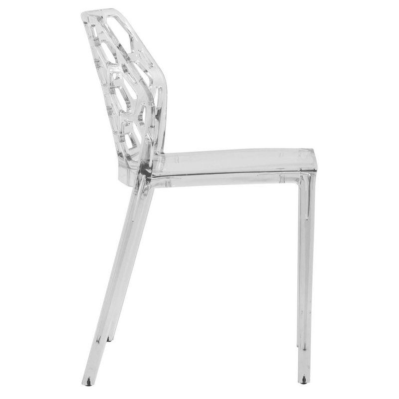 Clear Hexagon Cut-Out Stackable Acrylic Side Chair