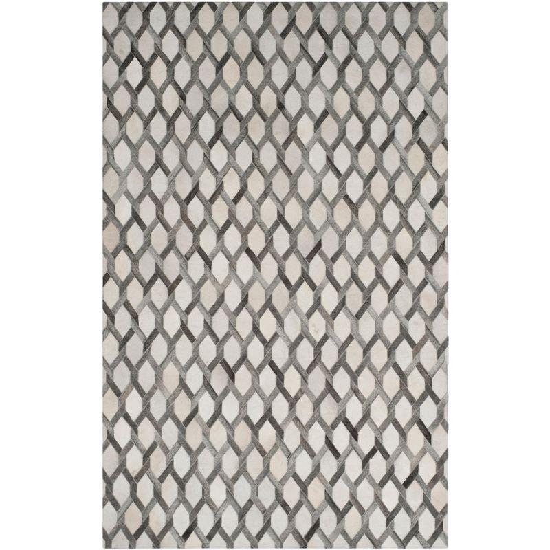 Studio Leather STL666 Hand Woven Indoor Area Rug - Ivory/Grey - 5'x8' - Safavieh
