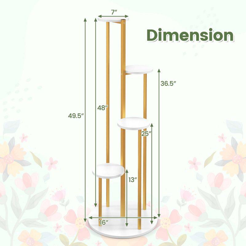 Costway 4-Tier Metal Plant Stand 49.5" Tall Potted Planter Display Shelf Storage Rack