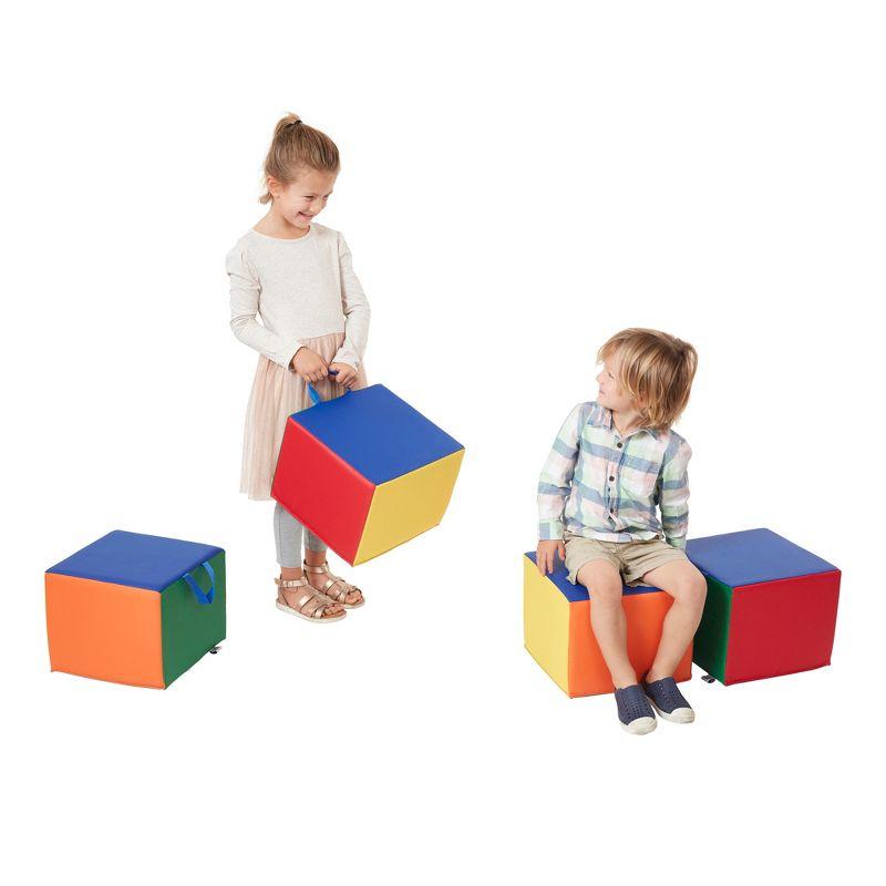 ECR4Kids SoftZone Children's Cozy Cubes, Flexible Seating, 4-Pack