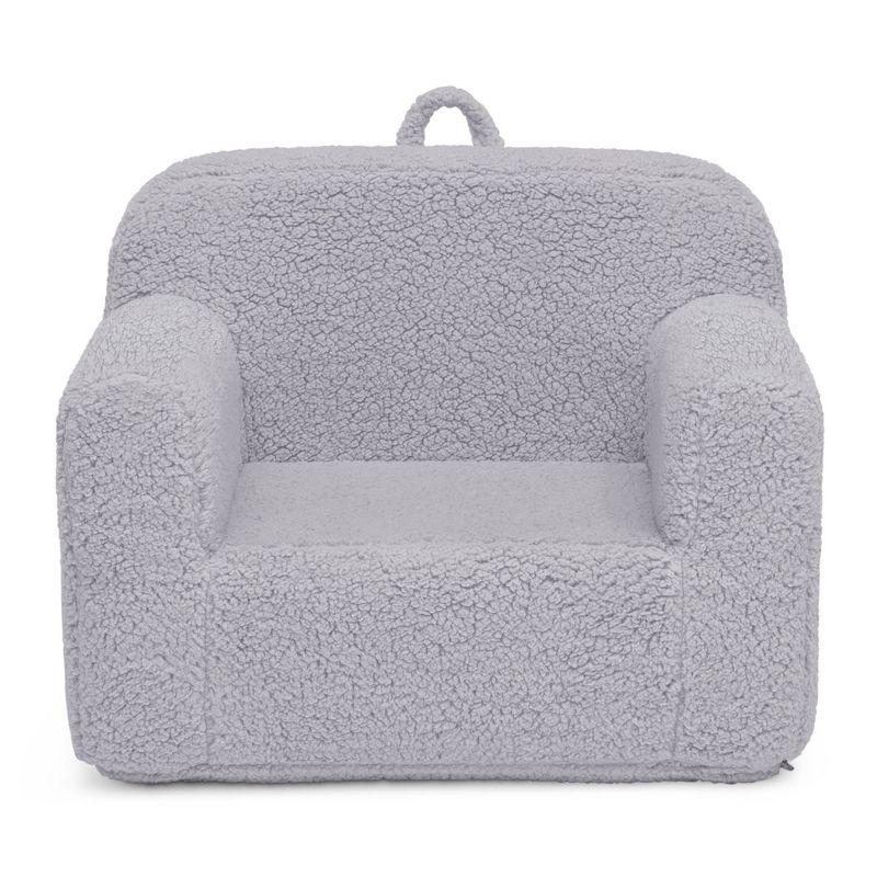 Delta Children Kids' Cozee Faux Shearling Chair - 18 Months and Up - Gray