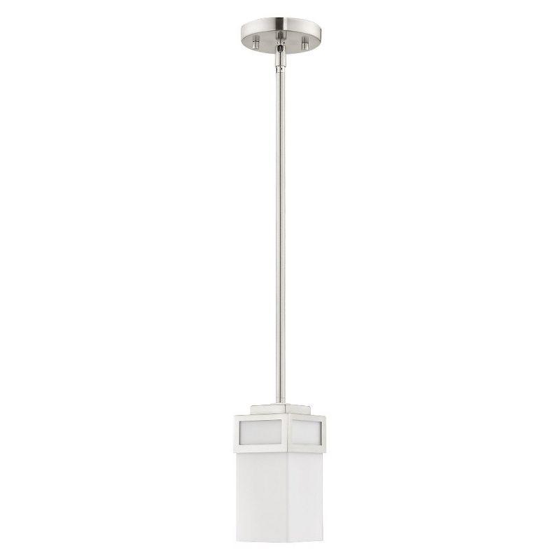 Harding Brushed Nickel Mini Pendant with Satin Opal White Glass