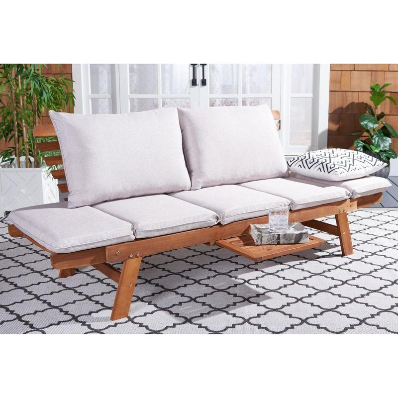 Emely Outdoor Daybed - Outdoor - PAT7300 - Natural/Light Grey -Safavieh