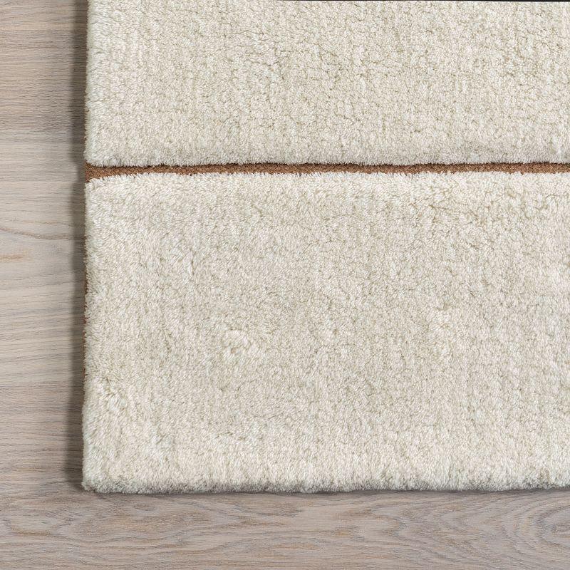Nuloom Brega Geometric New Zealand Wool Area Rug, 2' 6" x 8', Cream