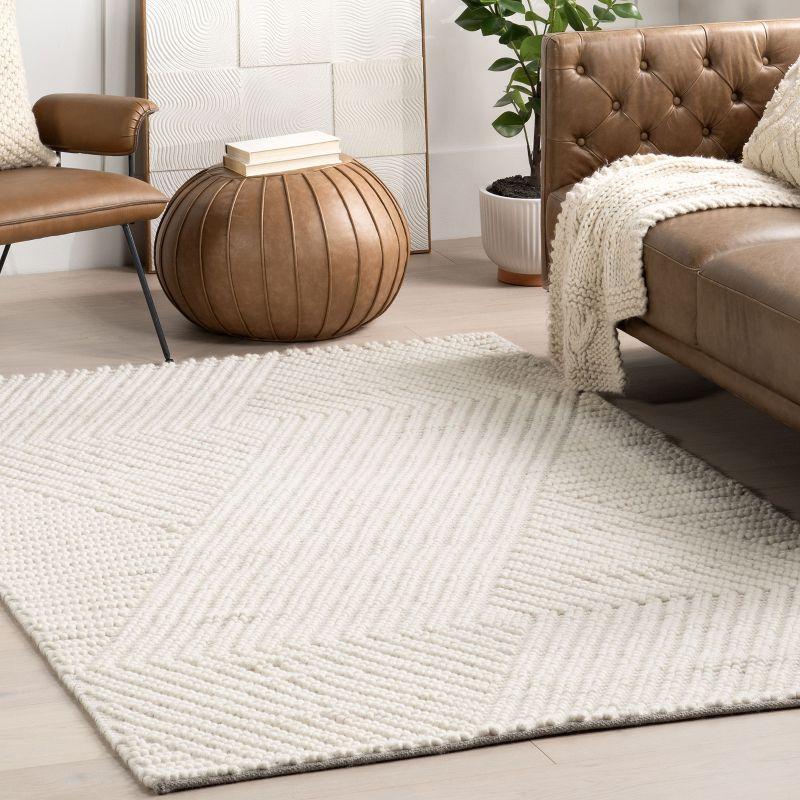 Nuloom Bijorne Modern Geometric Wool Indoor Area Rug, 5' x 8', Ivory
