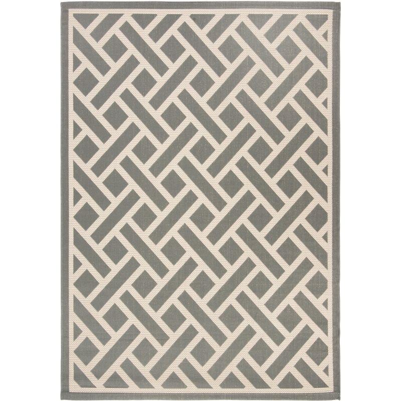 Courtyard CY6306 Power Loomed Indoor/Outdoor Area Rug - Anthracite/Light Beige - 5'3"x7'7" - Safavieh.