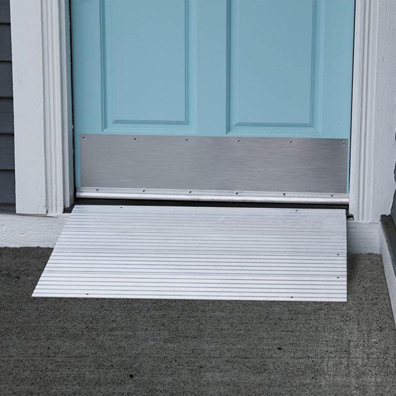 EX-ACCESS TRANSITIONS Portable Self Supporting Aluminum Modular Entry Threshold Ramp Ideal for Doorways and Raised Landings