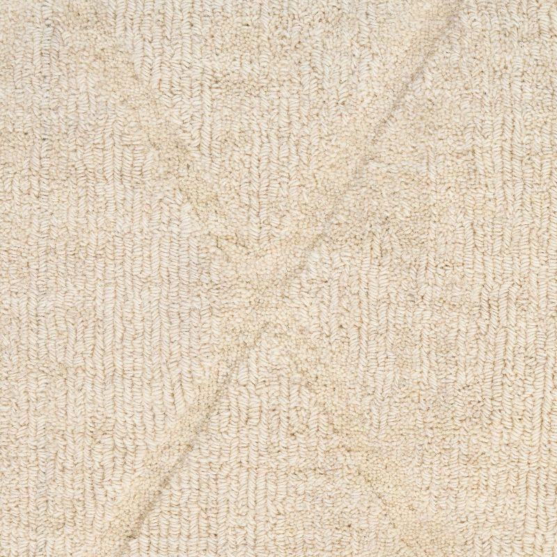 Nourison 5'3"x7'3" Wool Haven Modern Handwoven Area Rug Ivory: Geometric Diamond Pattern, Medium Pile, Indoor Use