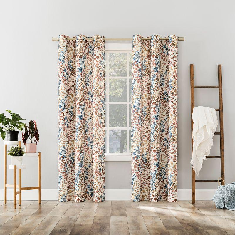 No. 918 Room Darkening Amelie Botanical Print Grommet Curtain Panel