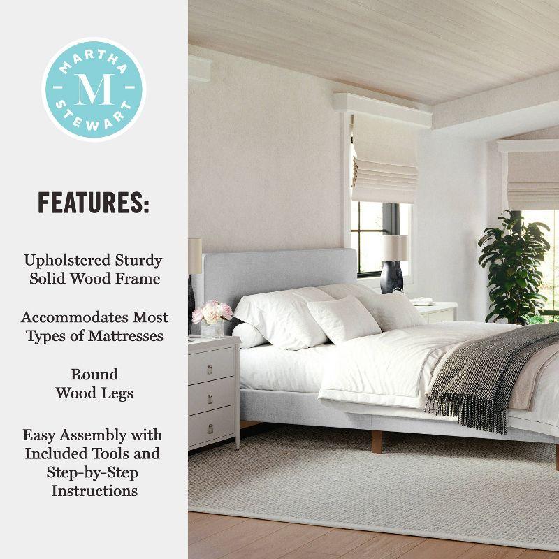 Martha Stewart Martha Stewart Britta Upholstered Platform Bed With Piped Detail Headboard