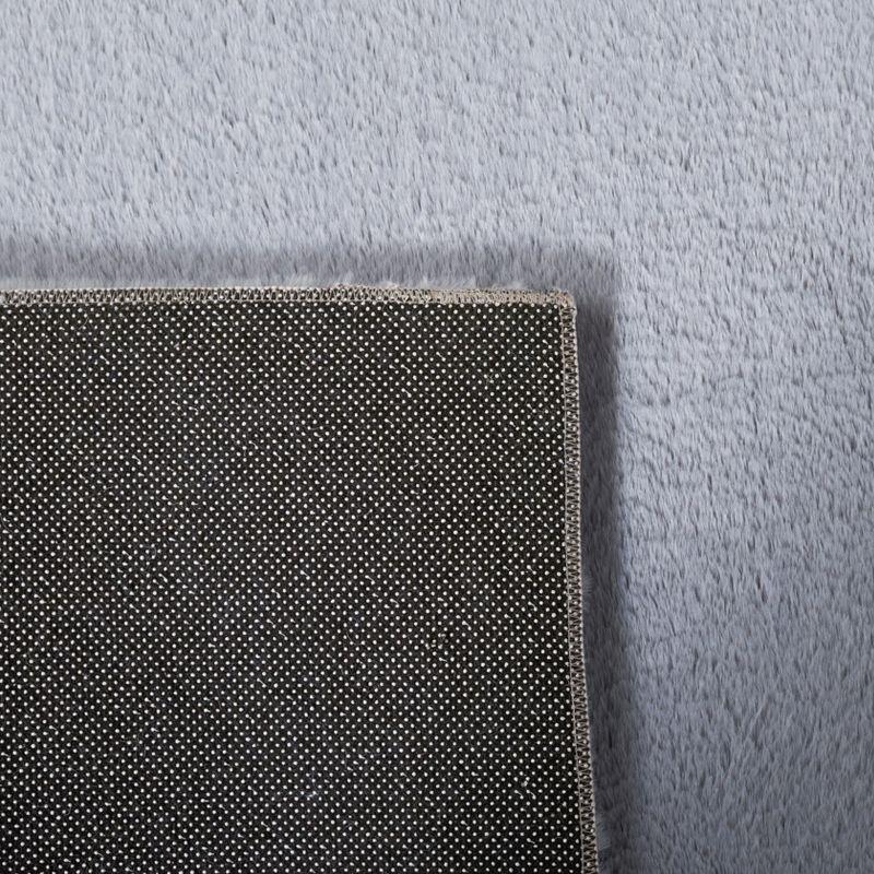 Faux Rabbit Fur FRF500 Power Loomed Machine Washable Indoor Area Rug - Light Grey - 6'x9' - Safavieh