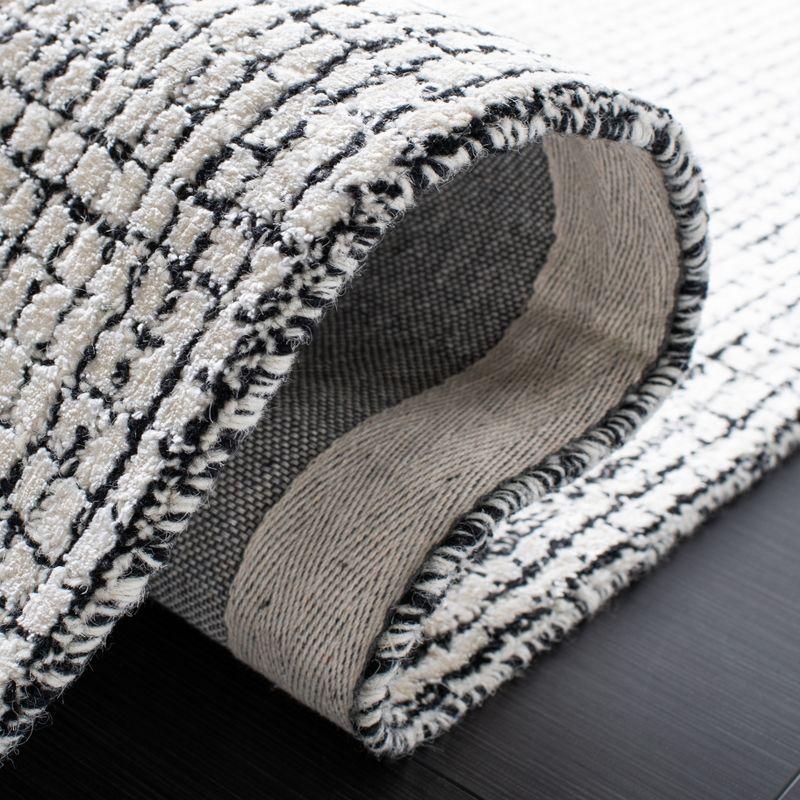 Abstract ABT470 Handmade Indoor Accent Rug - Ivory/Black - 3'x5' - Safavieh